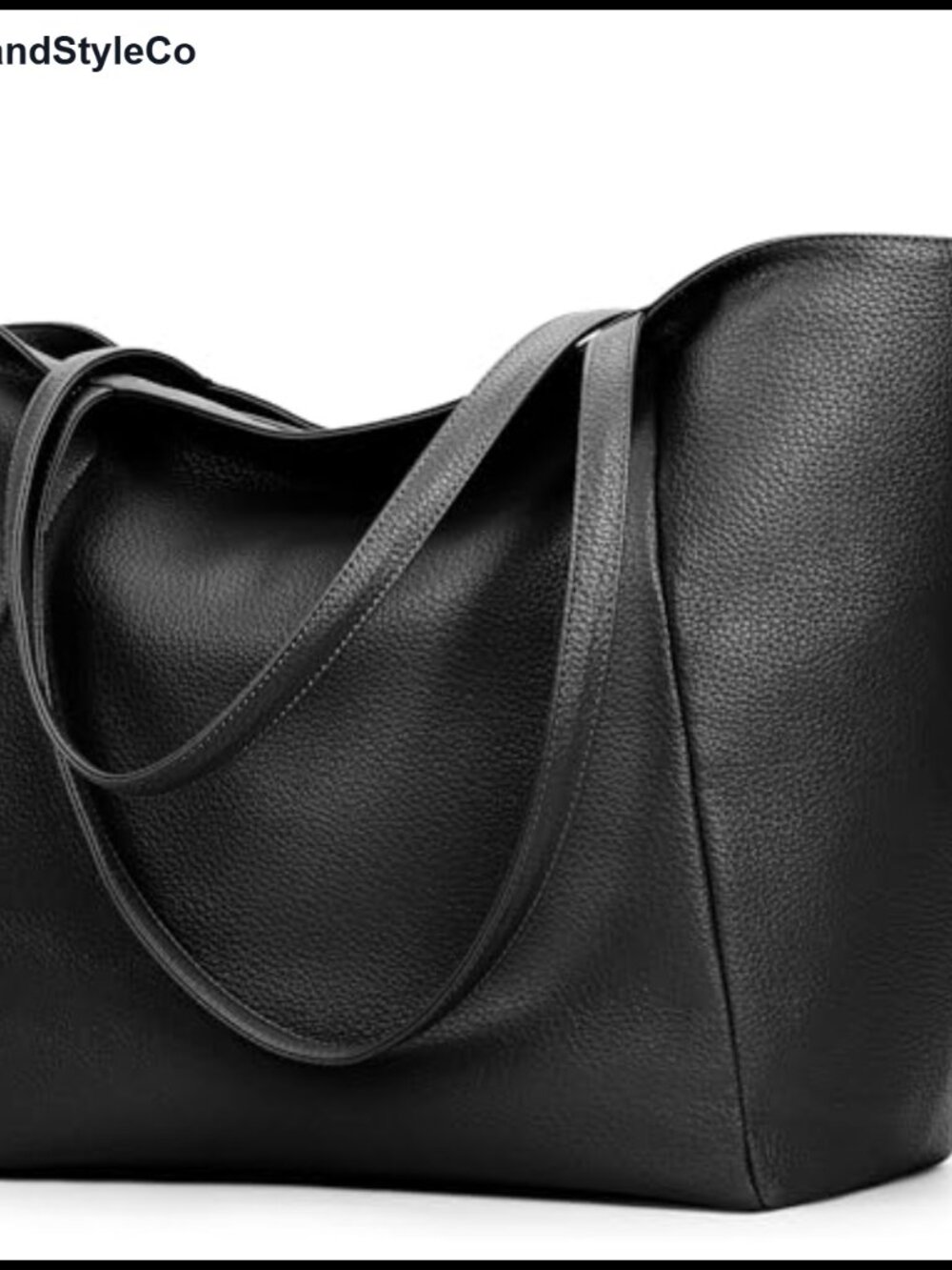 KALIDI Large Vegan Leather Tote Bag 16L Zipper Work Weekender Casual